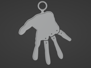 Hand with Separate Fingers - Printable Pendants 3D Print Model