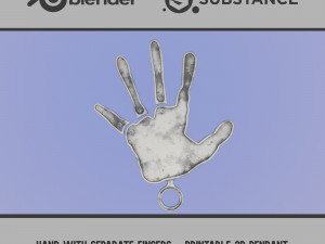 Hand with Separate Fingers - Printable Pendants 3D Print Model