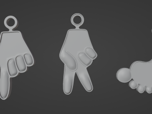 Hands and Foot - Printable 3D Pendants 3D Принт Модель