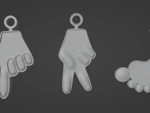 Hands and Foot - Printable 3D Pendants 3D Print Model