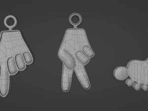 Hands and Foot - Printable 3D Pendants 3D Print Model
