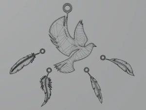 Freedom Bird Feathers - Printable Pendants 3D Print Model