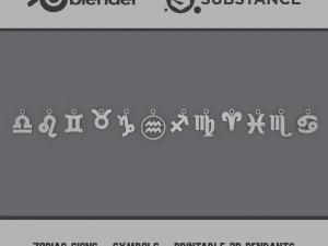 Signos do Zodíaco - SÍMBOLOS - Pingentes para Impressão Modelo de Impressão 3D