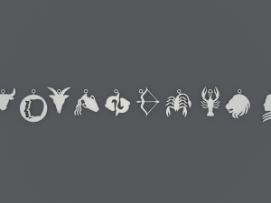 Zodiac Signs - IMAGES - Printable Pendants Model Cetak 3D