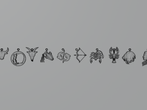 Zodiac Signs - IMAGES - Printable Pendants Model Cetak 3D