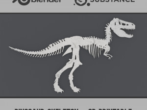 Dinosaur Skeleton - Printable 3D Print Model