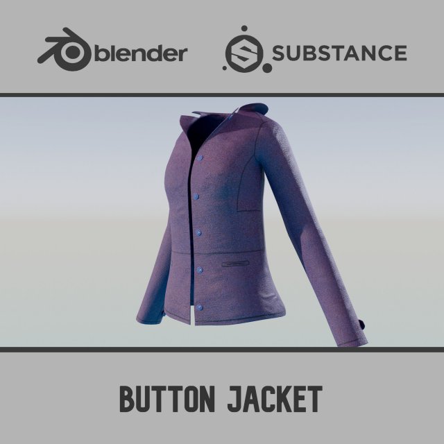 Button Jacket Model 3D .c4d .max .obj .3ds .fbx .stl .blend 