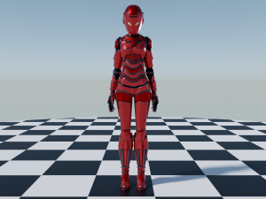 Red - Iron Suit Girl 3D मॉडल