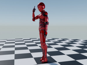 Red - Iron Suit Girl 3D मॉडल