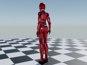 Red - Iron Suit Girl 3D मॉडल