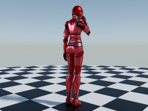 Red - Iron Suit Girl 3D मॉडल