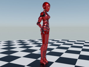 Red - Iron Suit Girl 3D मॉडल