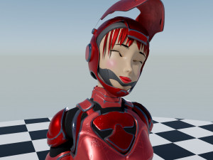 Red - Iron Suit Girl 3D मॉडल