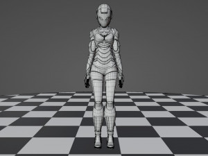 Red - Iron Suit Girl 3D मॉडल