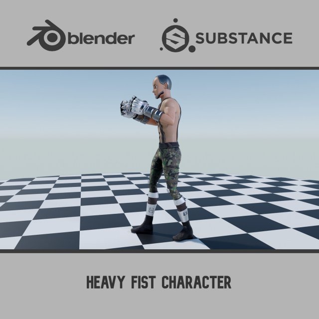 Heavy Fist Character Model 3D .c4d .max .obj .3ds .fbx .stl .blend 