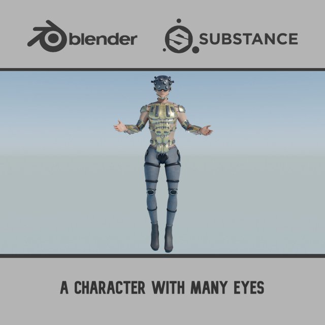 A character with many Eyes 3D 模型 .c4d .max .obj .3ds .fbx .stl .blend 