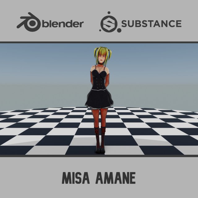 Misa Amane Modèle 3D .c4d .max .obj .3ds .fbx .stl .blend