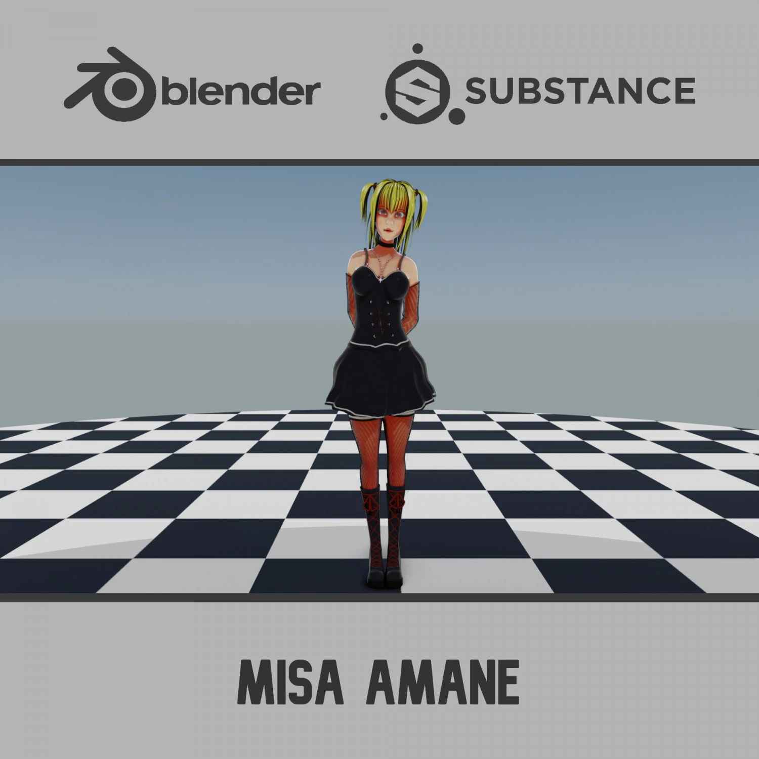 Misa Amane 3D Model .c4d .max .obj .3ds .fbx .stl .blend 