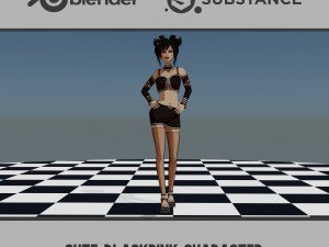 Cute Blackpink Character 3D Model