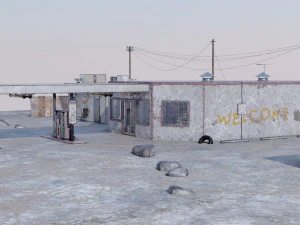 Abandoned Petrol Station 3D Model
