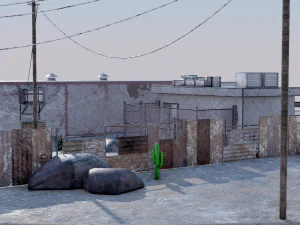 Abandoned Petrol Station 3D Model