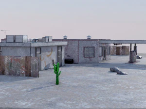 Abandoned Petrol Station 3D Model
