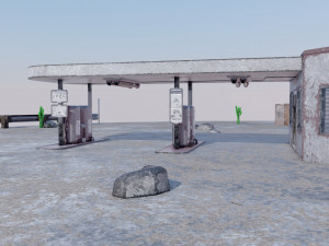 Abandoned Petrol Station Modelo 3D