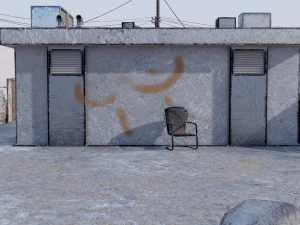 Abandoned Petrol Station 3D Model