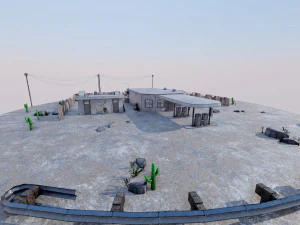 Abandoned Petrol Station 3D Model
