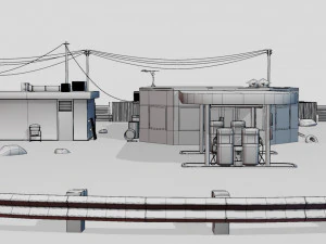 Abandoned Petrol Station 3D Model