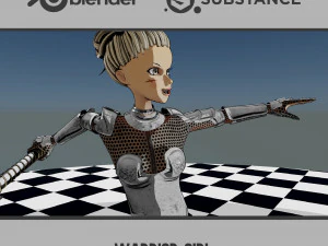 Garota Guerreira Modelo 3D