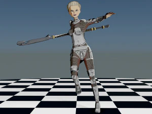 Warrior Girl 3D Model