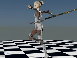 Warrior Girl 3D Model