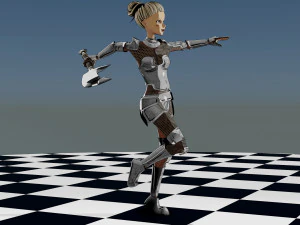 Warrior Girl 3D Model