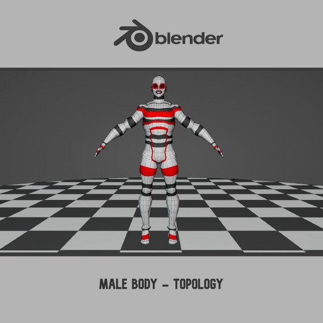 Male Body - Topology Modelo 3D .c4d .max .obj .3ds .fbx .stl .blend 