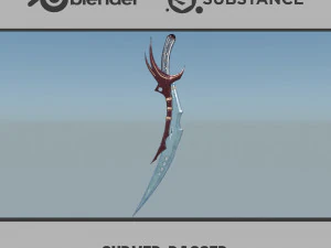 Pugnale curvo Modello 3D