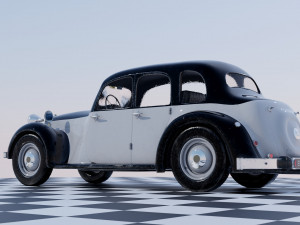 Rover 16 P2 1947 - Classic Car Model 3Dモデル