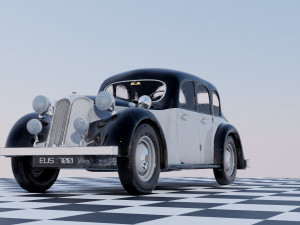 Rover 16 P2 1947 - Classic Car Model 3Dモデル