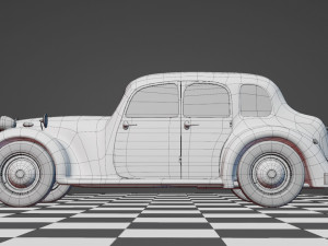 Rover 16 P2 1947 - Classic Car Model 3Dモデル