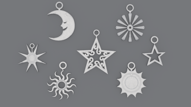 Mega Printable Pendant Pack 3D Baskı Modeli .c4d .max .obj .3ds .fbx .stl .blend 
