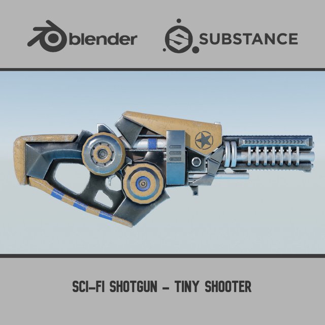 Sci-Fi Shotgun - Tiny Shooter Modelo 3D .c4d .max .obj .3ds .fbx .stl .blend 