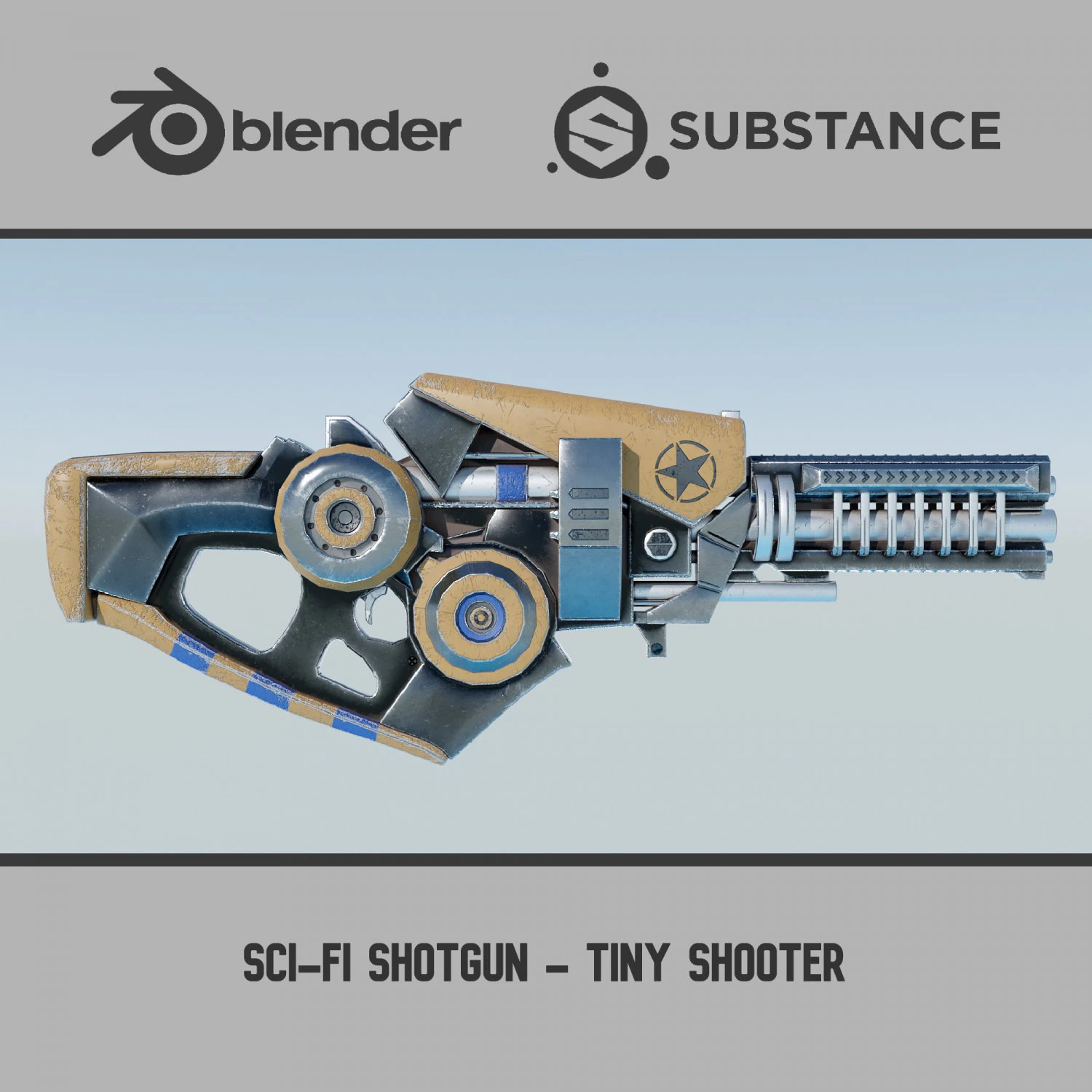 Escopeta de ciencia ficci&oacute;n: peque&ntilde;o tirador Modelo 3D .c4d .max .obj .3ds .fbx .stl .blend 