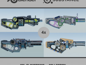 Sci-Fi Shotguns - Collection 3D Model