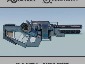 Sci-Fi Shotguns - Collection 3D Model