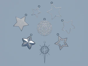 Stars - Printable Pendants 3D Print Model