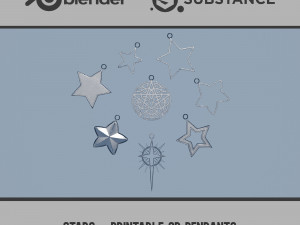 Stars - Printable Pendants 3D-printmodel