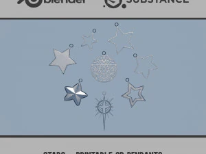 Estrelas - Pingentes para Impressão Modelo de Impressão 3D