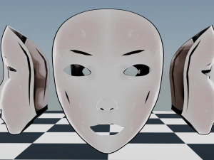 전면 마스크 3D 모델