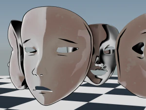 전면 마스크 3D 모델