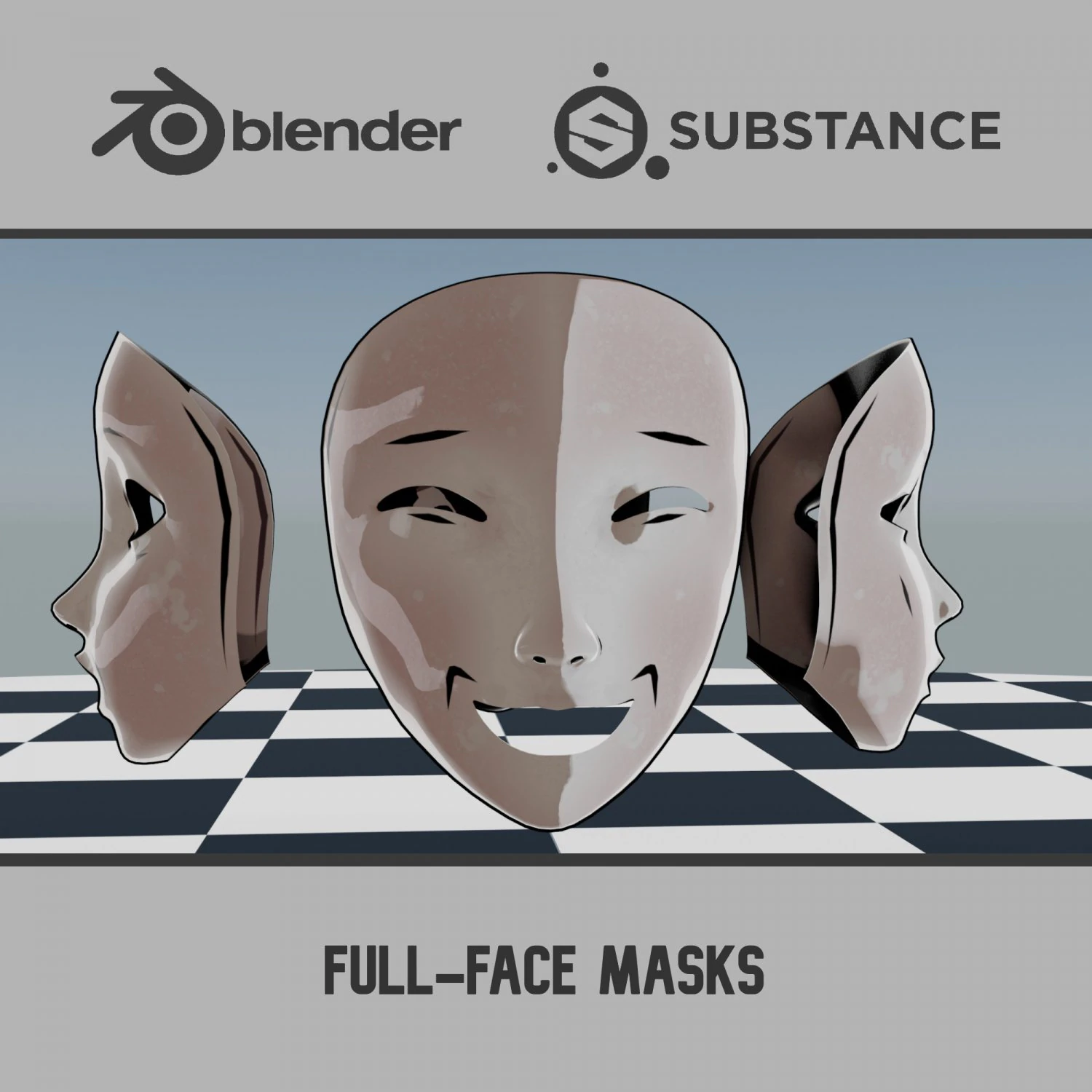 전면 마스크 3D 모델 .c4d .max .obj .3ds .fbx .stl .blend 